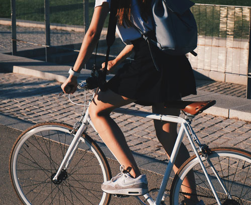 Girl on bicycle