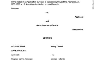 F.C. v Aviva Insurance Canada, 2019 CanLII 130383 (ON LAT)