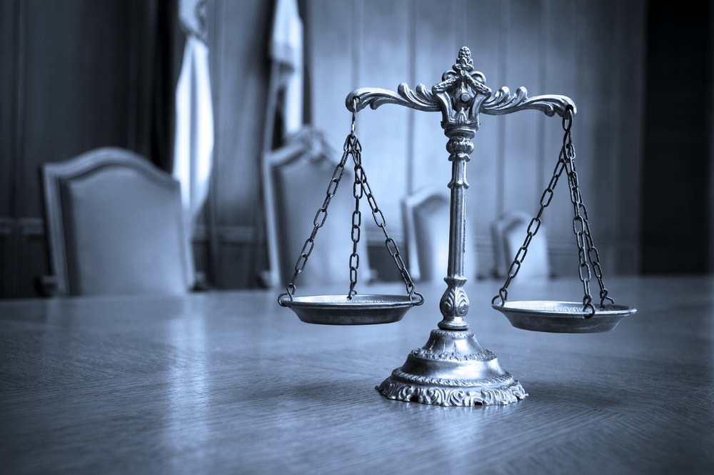 Personal Injury Scales of Justice on a table