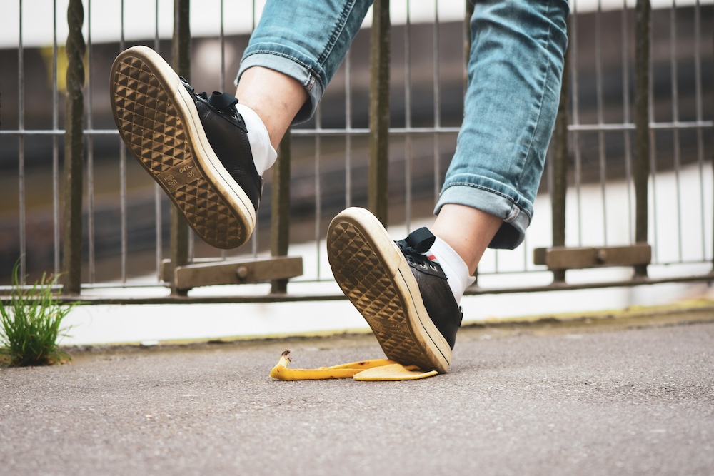 Slipping and Falling on a banana peel